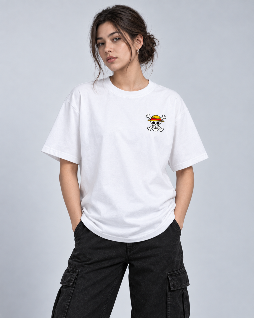 STRAW HAT TEE - WHITE
